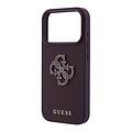 Guess Guess iPhone 18 Pro/17 Pro Handyhülle Genarbtes PU mit großem Harzlogo - Bordeaux