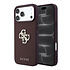 Guess iPhone 18 Pro/17 Pro Coque rigide PU lisse avec grand logo à strass - Bordeaux