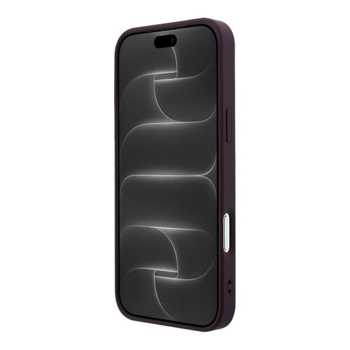 Guess Guess iPhone 18 Pro/iPhone 17 Pro Hartschalenhülle Glattes PU Großes Strasslogo - Bordeaux