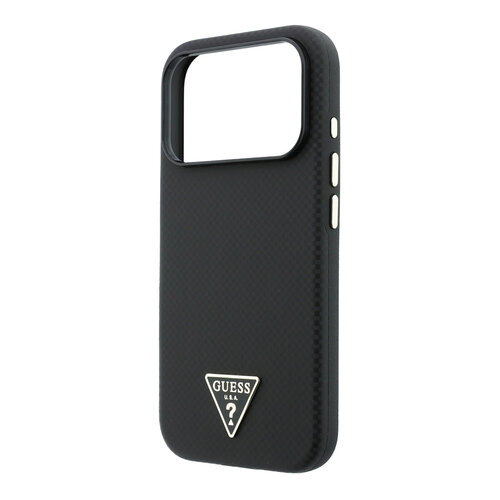Guess Guess iPhone 18 Pro Max/17 Pro Max Hardcase MagSafe PU Kevlar met driehoekig logo - Zwart