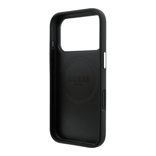 Guess Guess iPhone 18 Pro Max/17 Pro Max Hardcase MagSafe PU Kevlar met driehoekig logo - Zwart