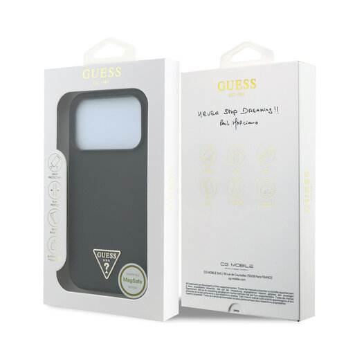 Guess Guess iPhone 18 Pro Max/17 Pro Max Hard Case MagSafe PU Kevlar with Triangle Logo - Black