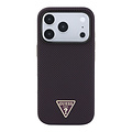 Guess Guess iPhone 18 Pro Max/17 Pro Max Hardcase MagSafe PU Kevlar met driehoekig logo - Bordeaux/Zwart