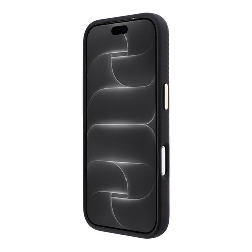 Guess Guess iPhone 18 Pro Max/17 Pro Max Hardcase MagSafe PU Kevlar met driehoekig logo - Bordeaux/Zwart