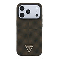 Guess Guess iPhone 18 Pro Max/17 Pro Max Hardcase MagSafe PU Kevlar met driehoekig logo - Zwart/Bruin