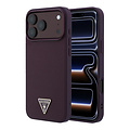 Guess Guess iPhone 18 Pro Max/17 Pro Max Coque rigide MagSafe avec finition grainée et logo triangulaire - Bordeaux
