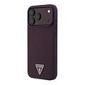 Guess Guess iPhone 18 Pro Max/17 Pro Max Hardcase MagSafe met generfde afwerking en driehoekig logo - Bordeaux