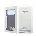 Guess Guess iPhone 18 Pro Max/17 Pro Max Hardcase MagSafe met generfde afwerking en driehoekig logo - Bordeaux