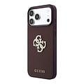 Guess Guess iPhone 18 Pro Max/iPhone 17 Pro Max Hardcasehoesje Glad PU Groot strasslogo - Bordeaux