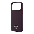 Guess Guess iPhone 18 Pro Max/17 Pro Max Hardcase MagSafe met generfde afwerking en driehoekig logo - Bordeaux