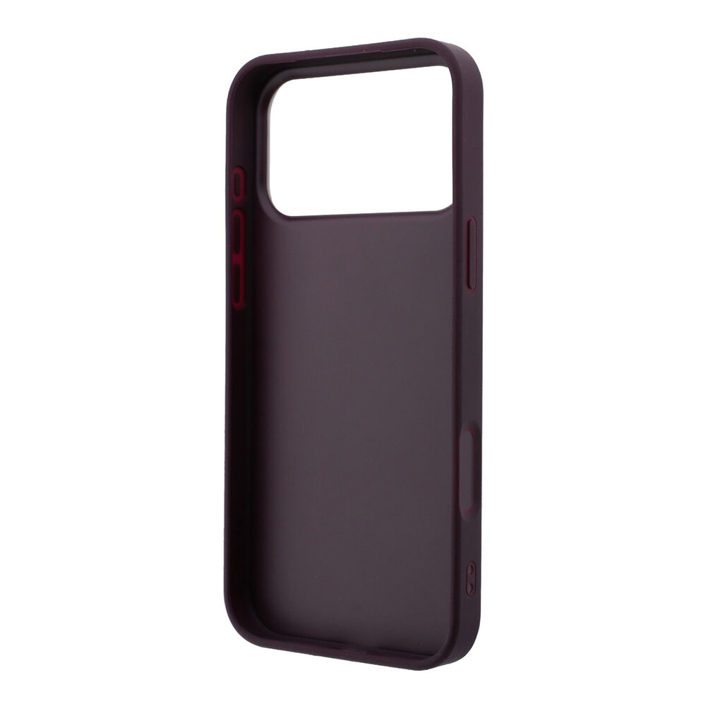 Guess Guess iPhone 18 Pro/17 Pro Hardcase Glad PU met groot strasslogo - Bordeaux