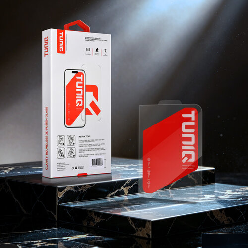 TUNIQ TUNIQ Boîte de 10 iPhone Duo Protection d’écran 10D sans cadre en verre trempé - Transparent