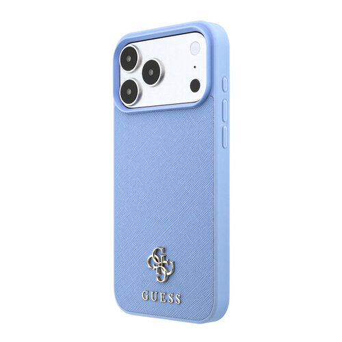 Guess Guess iPhone 18 Pro Max/iPhone 17 Pro Max Coque rigide MagSafe Saffiano petit logo 4G logo classique - Bleu