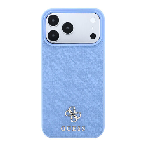 Guess Guess iPhone 18 Pro Max/iPhone 17 Pro Max Coque rigide MagSafe Saffiano petit logo 4G logo classique - Bleu
