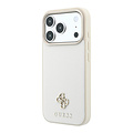 Guess Guess iPhone 18 Pro Max/iPhone 17 Pro Max Hardcasehoesje MagSafe Saffiano klein 4G-logo klassiek logo - Beige