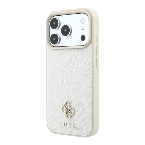 Guess Guess iPhone 18 Pro Max/iPhone 17 Pro Max Hardcasehoesje MagSafe Saffiano klein 4G-logo klassiek logo - Beige