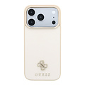 Guess Guess iPhone 18 Pro Max/iPhone 17 Pro Max Coque rigide MagSafe Saffiano petit logo 4G logo classique - Beige