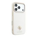 Guess Guess iPhone 18 Pro Max/iPhone 17 Pro Max Coque rigide MagSafe Saffiano petit logo 4G logo classique - Beige