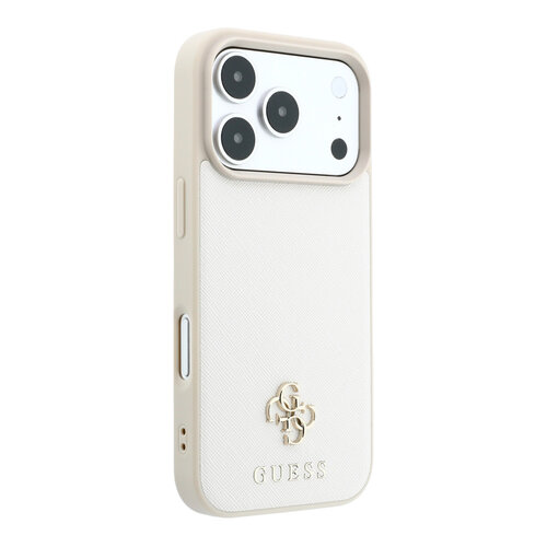 Guess Guess iPhone 18 Pro Max/iPhone 17 Pro Max Hardcasehoesje MagSafe Saffiano klein 4G-logo klassiek logo - Beige