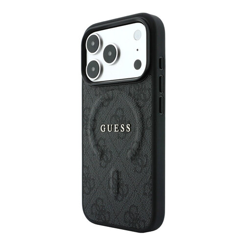 Guess Guess iPhone 18 Pro Max/iPhone 17 Pro Max Coque rigide MagSafe PU motif 4G en relief logo classique - Noir
