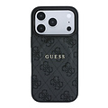 Guess Guess iPhone 18 Pro Max/iPhone 17 Pro Max Hardcasehoesje MagSafe PU 4G-reliëf klassiek logo - Zwart