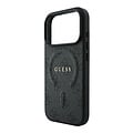 Guess Guess iPhone 18 Pro Max/iPhone 17 Pro Max Hardcasehoesje MagSafe PU 4G-reliëf klassiek logo - Zwart
