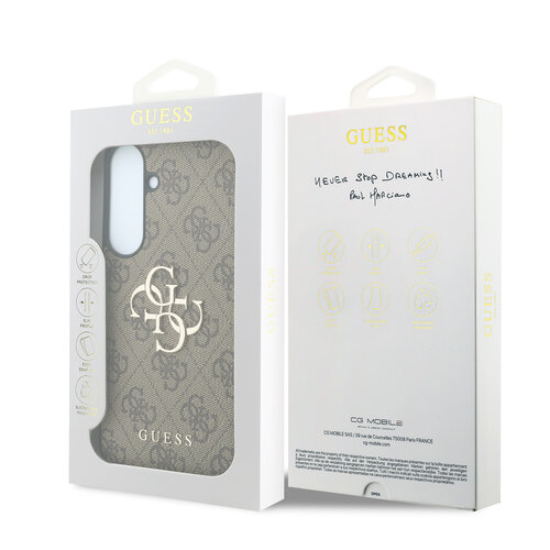 Guess Guess Samsung Galaxy S26 FE Coque de protection PU motif 4G logo en métal - Marron