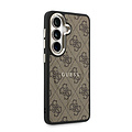 Guess Guess Samsung Galaxy S26 Plus Coque de protection similicuir PU motif 4G cadre doré magnétique - Marron