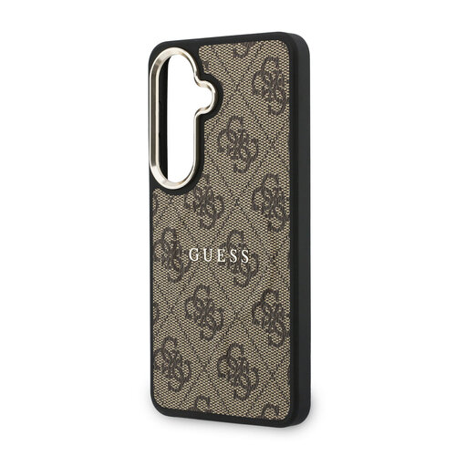 Guess Guess Samsung Galaxy S26 Plus Handyhülle PU-Kunstleder 4G-Muster goldfarbener Rahmen magnetisch - Braun