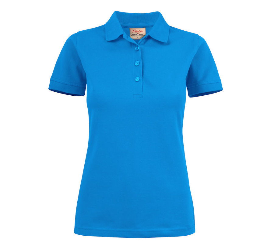 Printer Surf Stretch poloshirt dames oceaanblauw