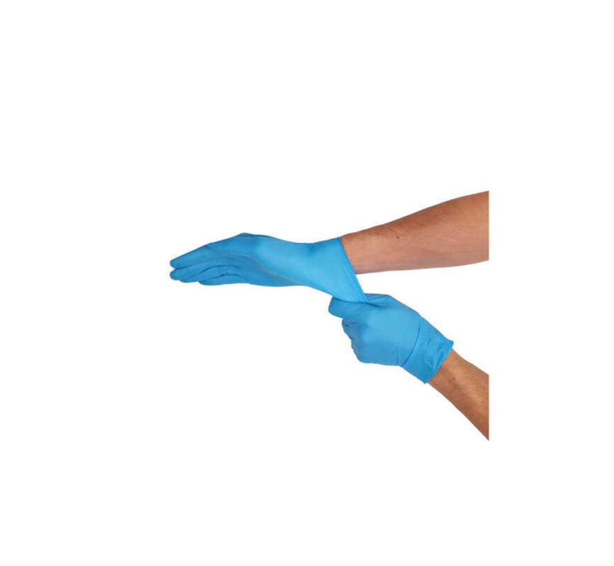 Latex handschoen gepoederd blauw 1.000 stuks