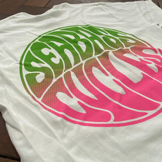 Seabass Cycles Seabass Circle Logo - Pink/Green Fade - White