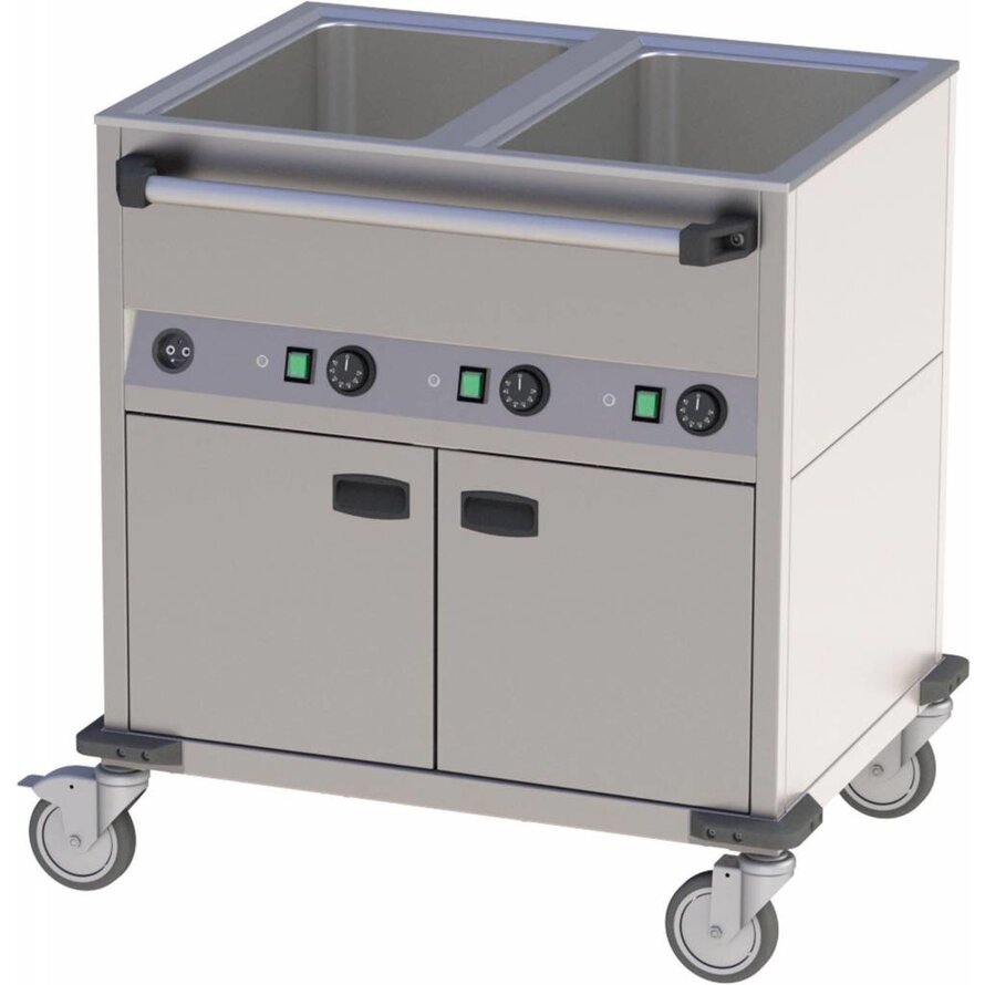 Fahrbares Wasserbad mit Wärmeschrank 2 Becken