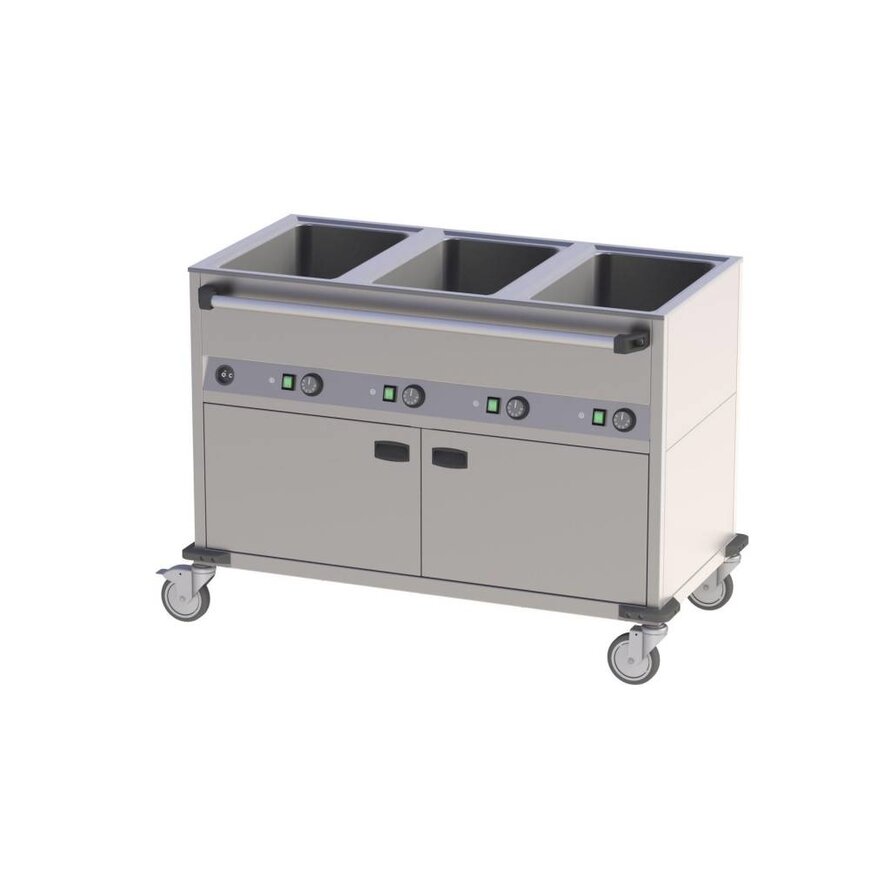 Fahrbares Wasserbad mit Wärmeschrank 3 Becken