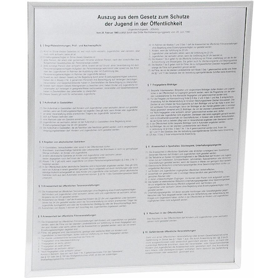 Schild Jugendschutzgesetz