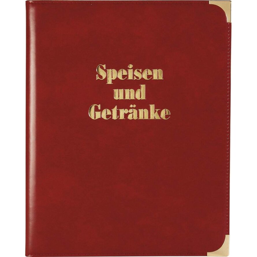 Speisenkarte A4 mit Buchschrauben A4, rot
