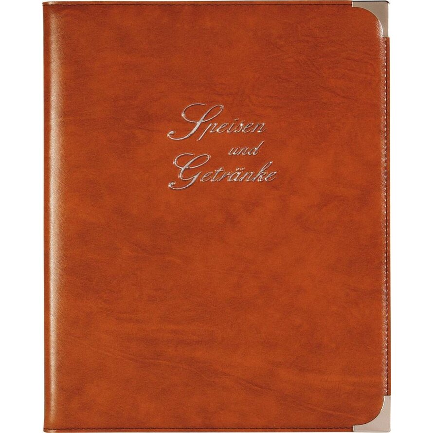 Speisenkarte, Metallecken silber Speisenkarte