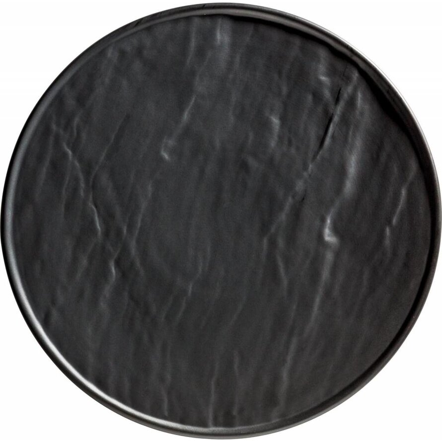 Porzellanserie „Schieferdesign" Platte rund