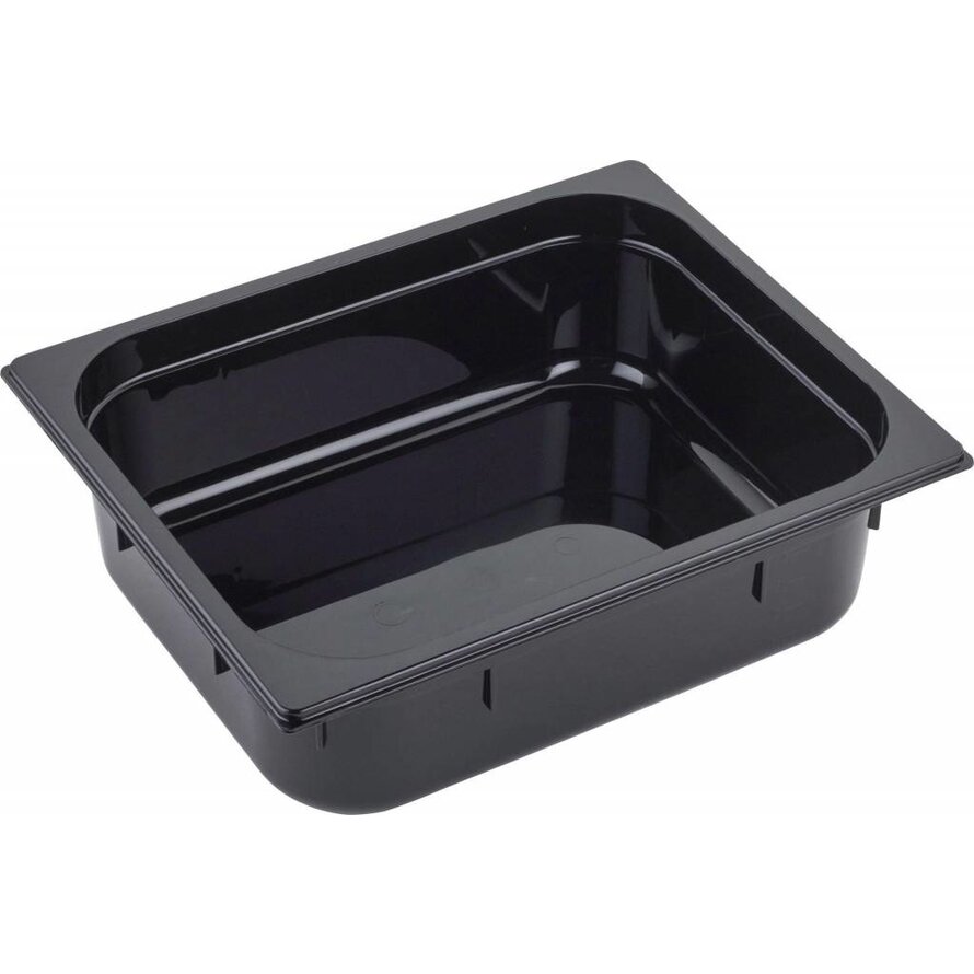 GN Behälter 1/2 Polycarbonat schwarz T: 100mm, 7,2L