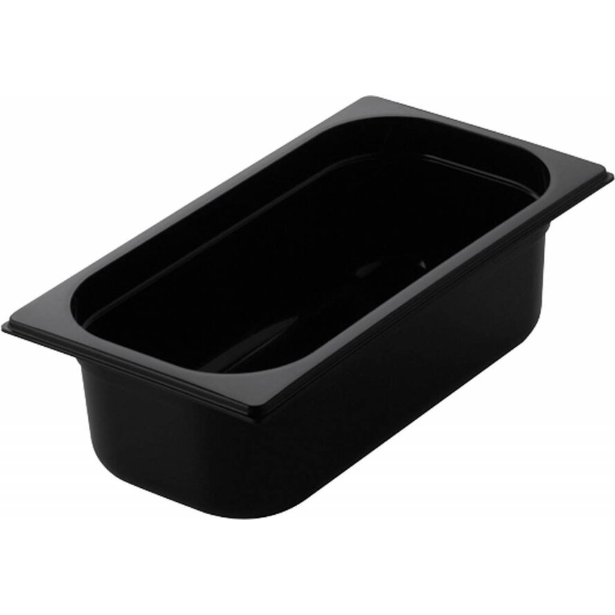 GN Behälter 1/3 Polycarbonat schwarz T: 100mm, 4,5L