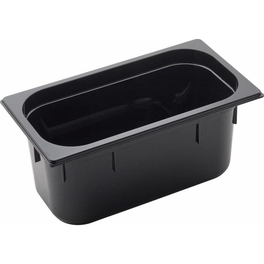 GN Behälter 1/3 Polycarbonat schwarz T: 150mm, 6,8L