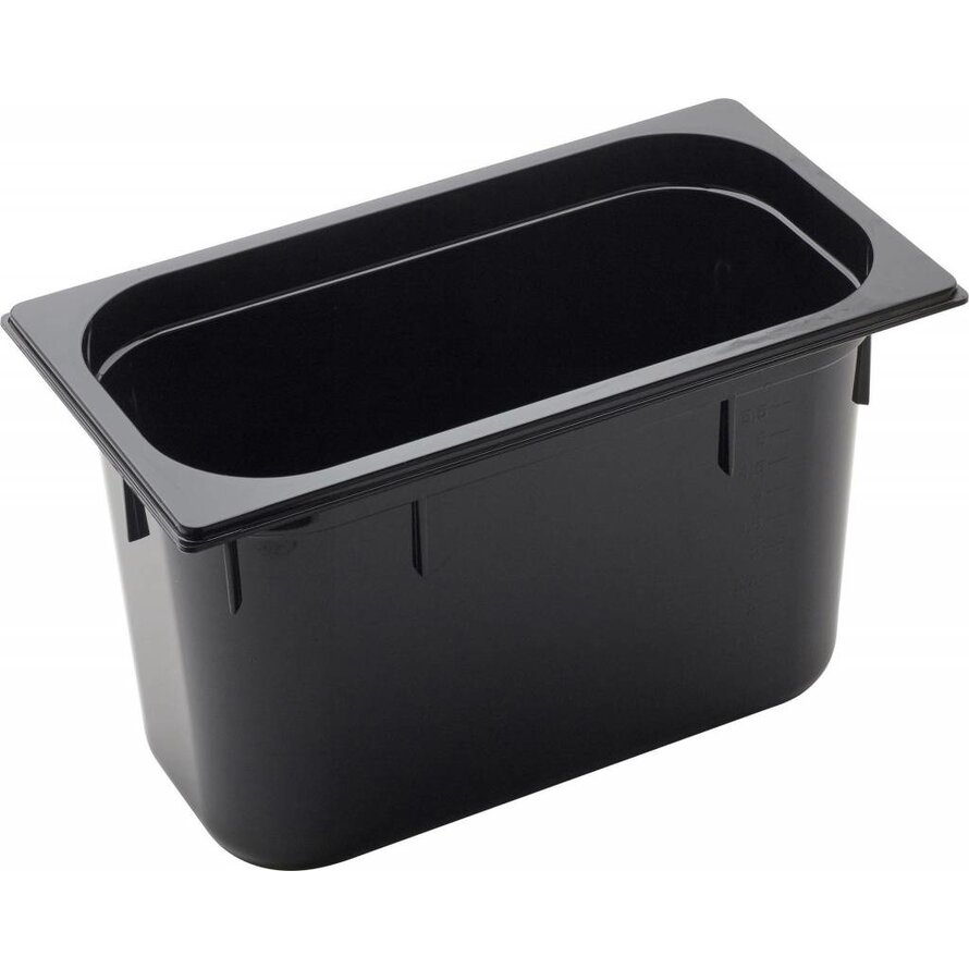 GN Behälter 1/3 Polycarbonat schwarz T: 200mm, 9L