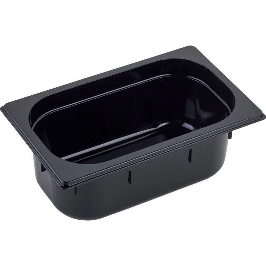 GN Behälter 1/4 Polycarbonat schwarz T: 100mm, 3,2L