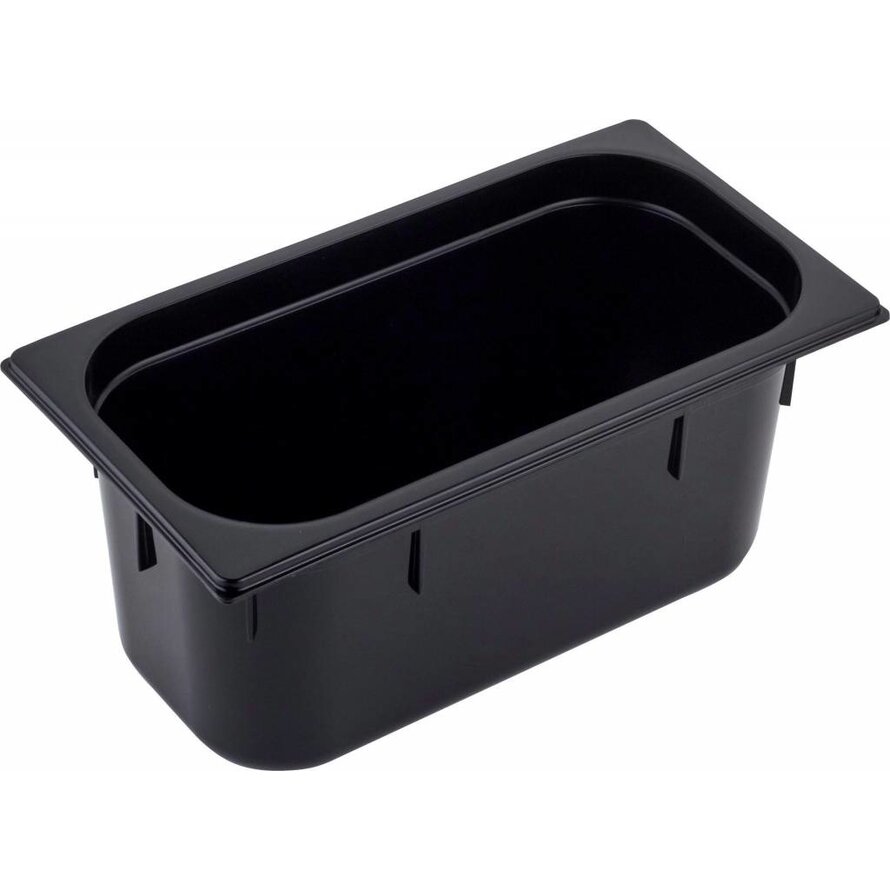 GN Behälter 1/4 Polycarbonat schwarz T: 150mm, 4,9L