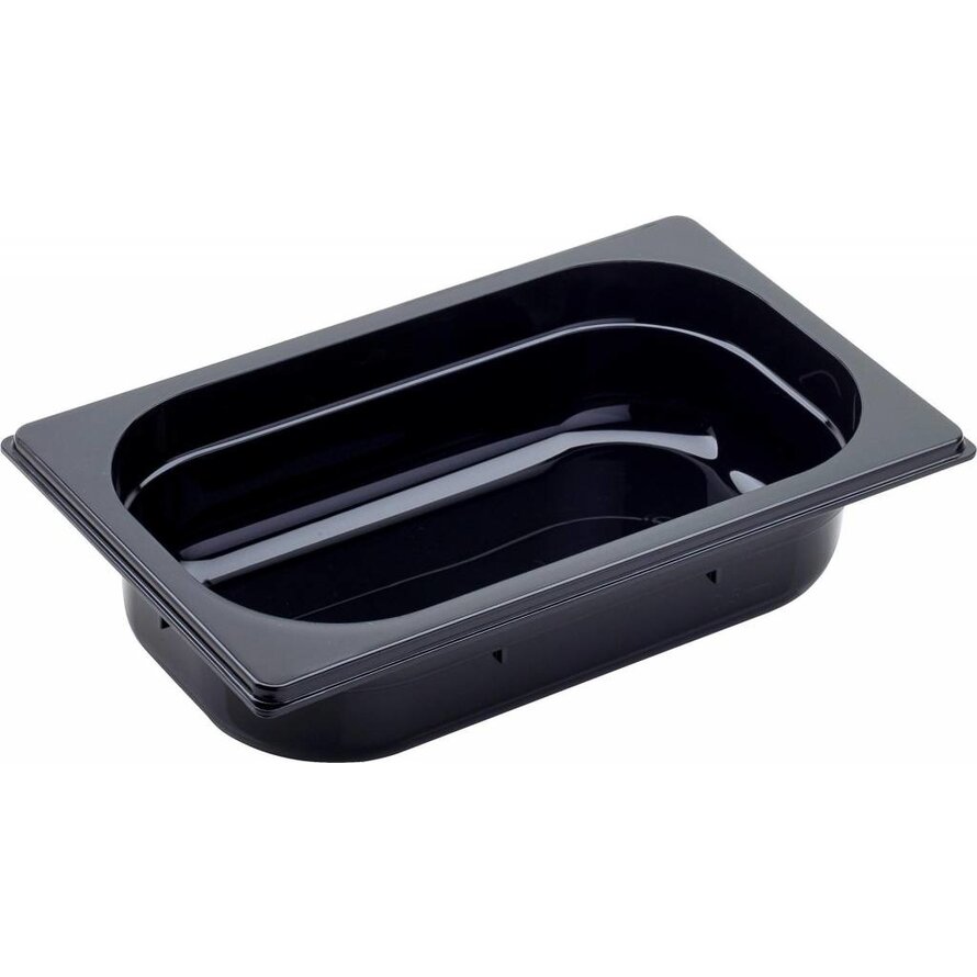 GN Behälter 1/4 Polycarbonat schwarz T: 65mm, 2,1L
