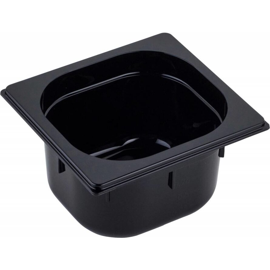 GN Behälter 1/6 Polycarbonat schwarz T: 100mm, 2,1L