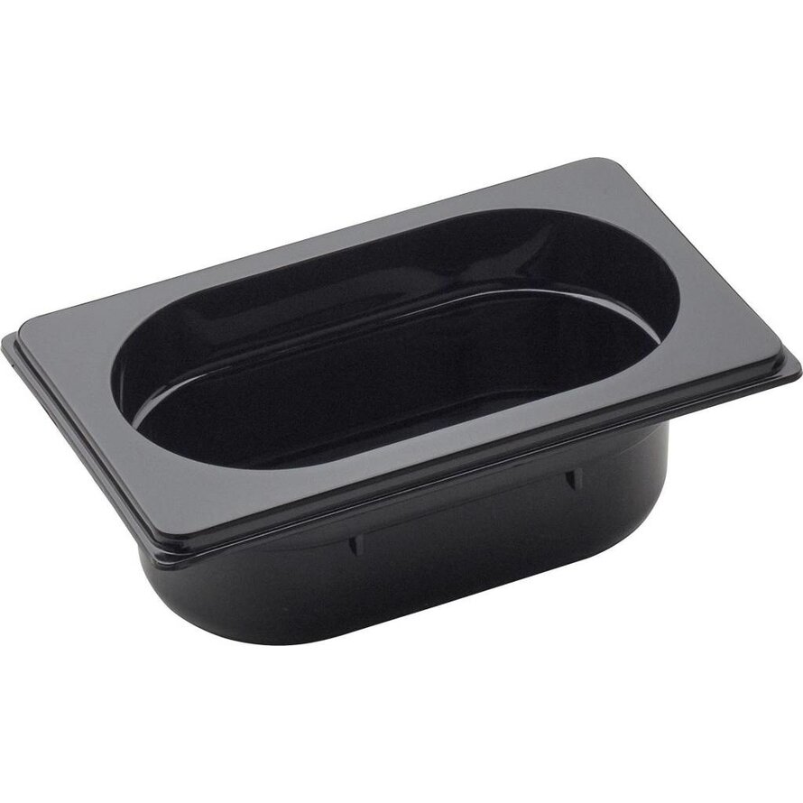 GN Behälter 1/9 Polycarbonat schwarz T: 65mm, 0,8L