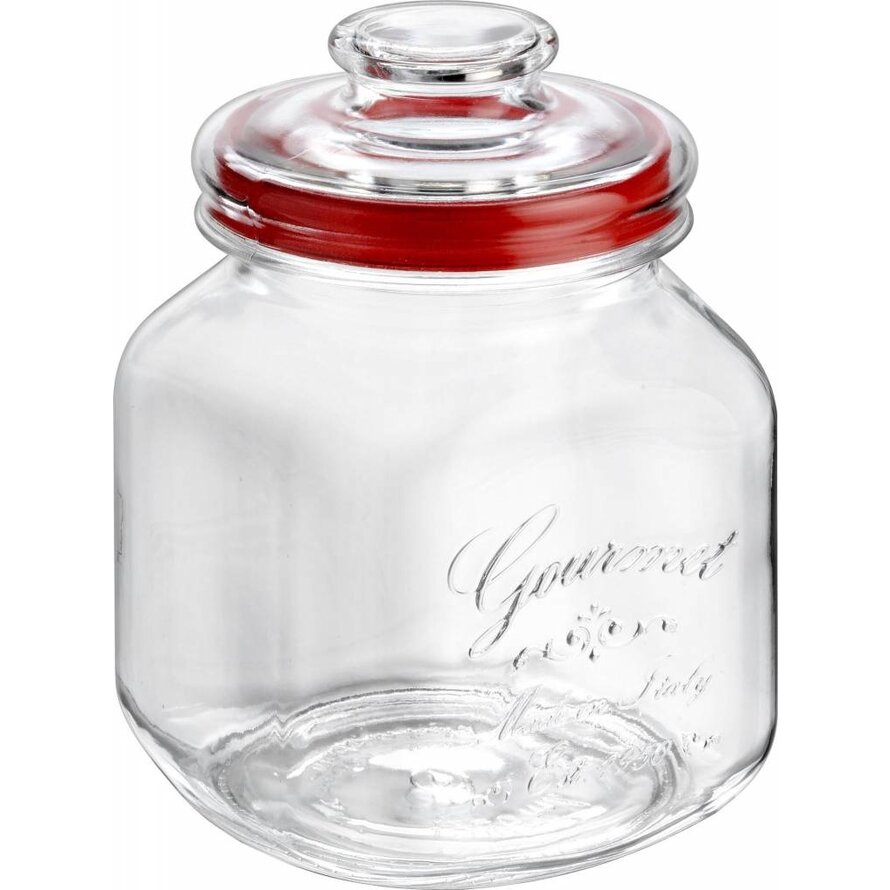 Vorratsglas "Country Gourmet" eckig mit Glasdeckel Ø10cm 1,7 L