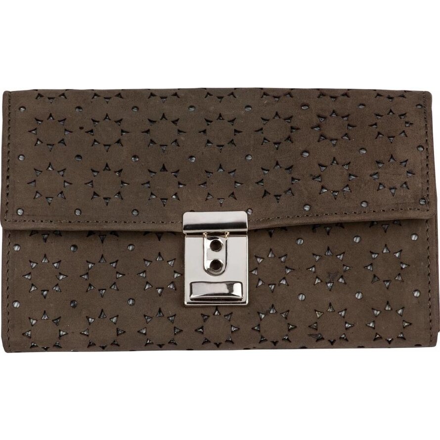 Kellnerbörse mit Motiv schlamm, Motiv Sonne, Hintergrund silber