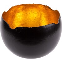 Teelichthalter schwarz/gold, rund Ø 18cm (1)
